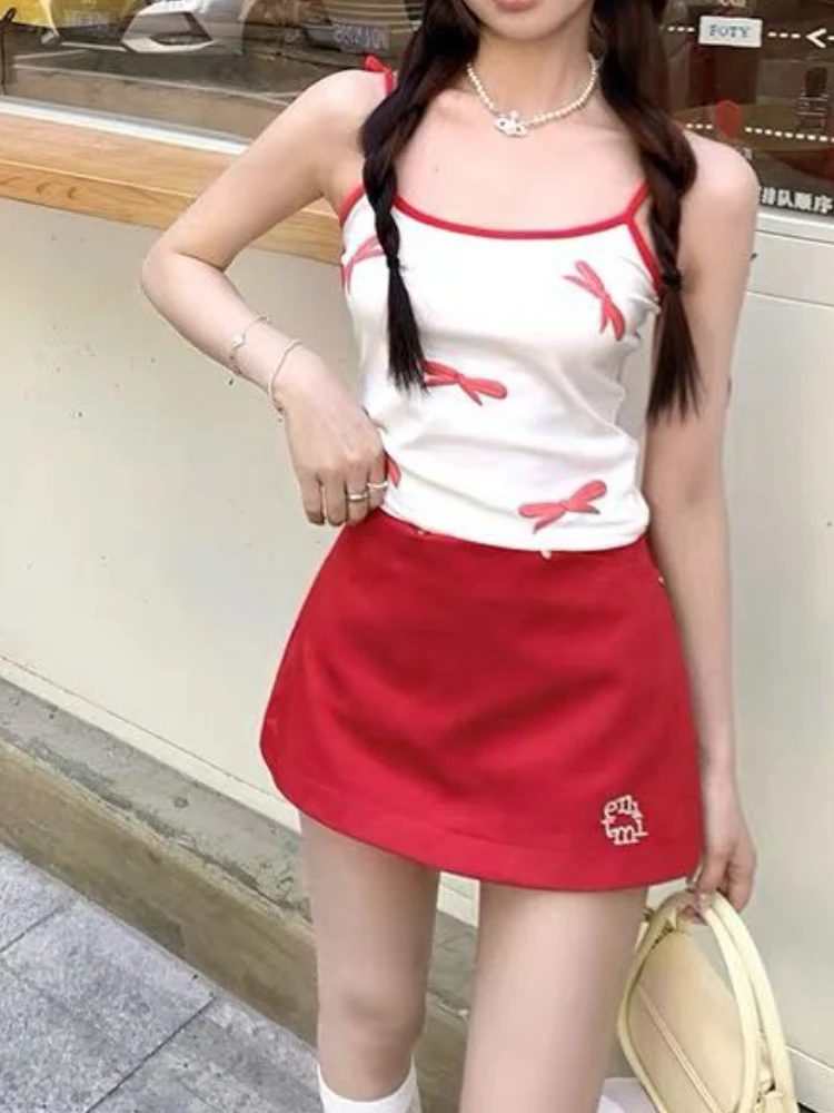 

France Fashion Loose High Waist Skirt Women Design Chic Natural Solid Embroidery Short Skirts Female Hot Chick Thin Clothing New