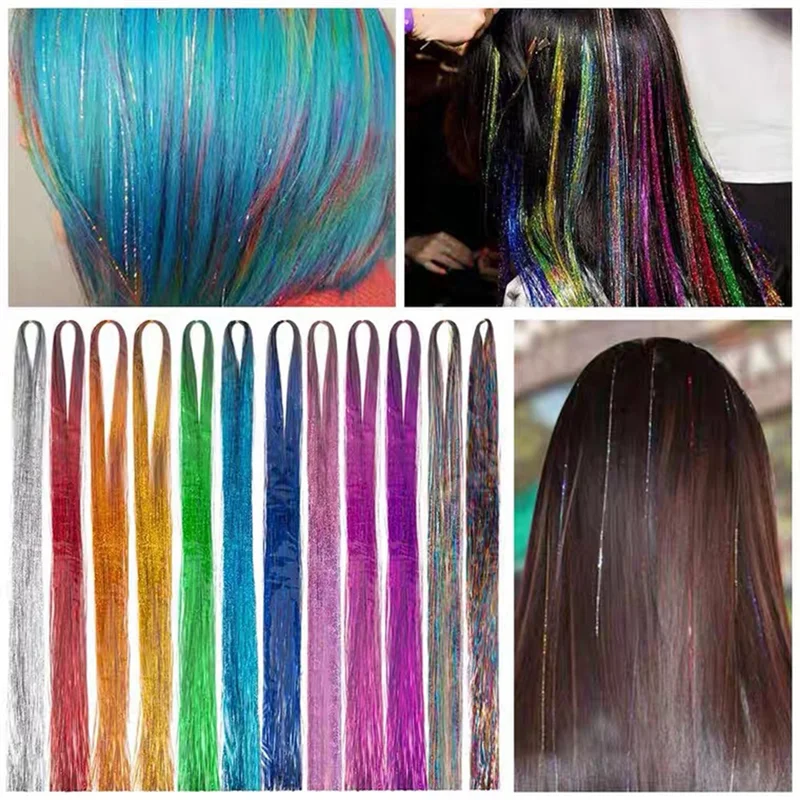 

Hair Extension Colored Wire Tinsel Set Heat Resistant Fairy Hair Tinsel Set With Tools-B27C