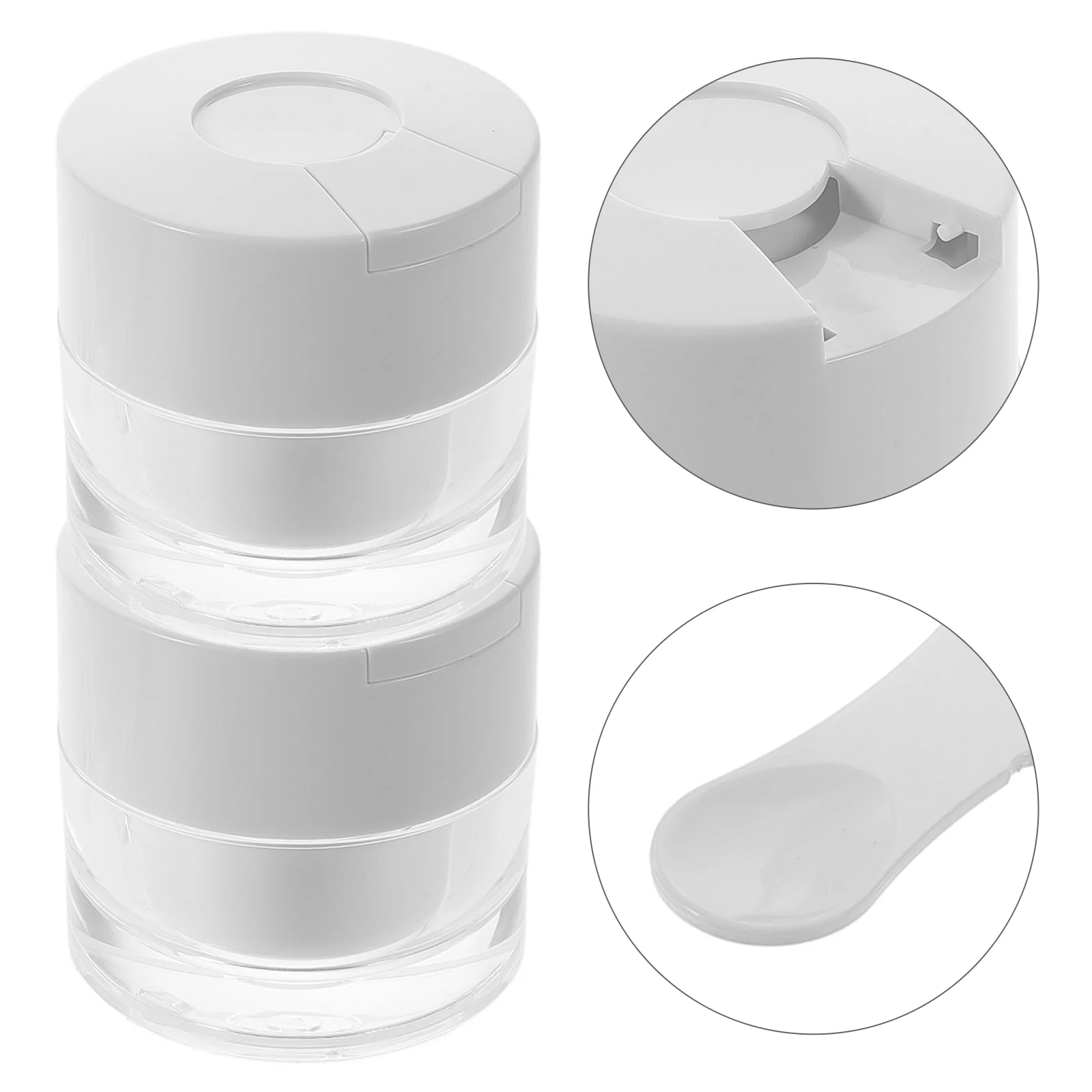 

2pcs 30g Cream Jars Spoon Lid for Travel Office Portable Beauty Containers Reliable Material Dispenser Bottle