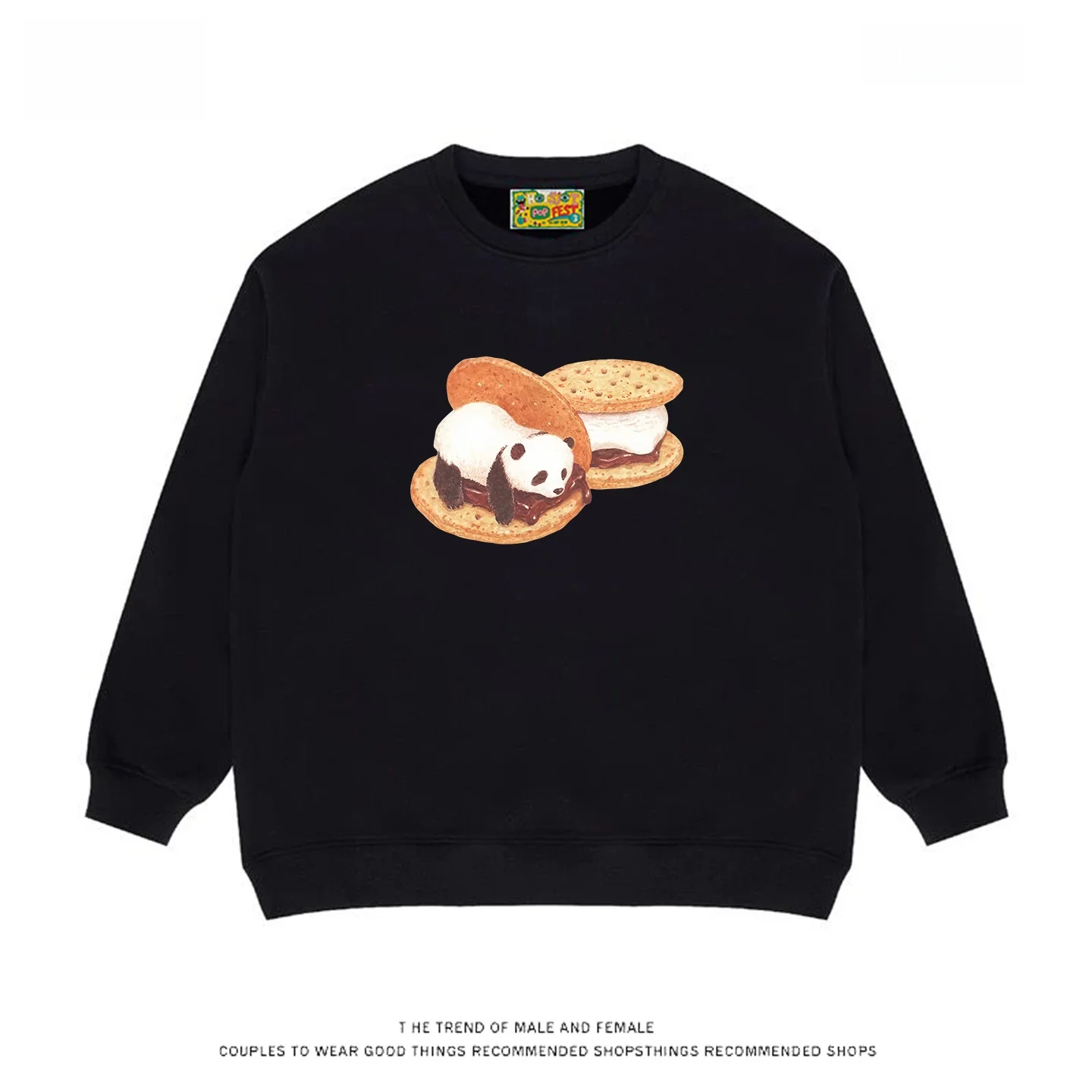 

4HEARTS Panda Print Casual Sweatirt round Ne Loose Fit Versatile Autumn Winter New Design Premium Printed Streetwear