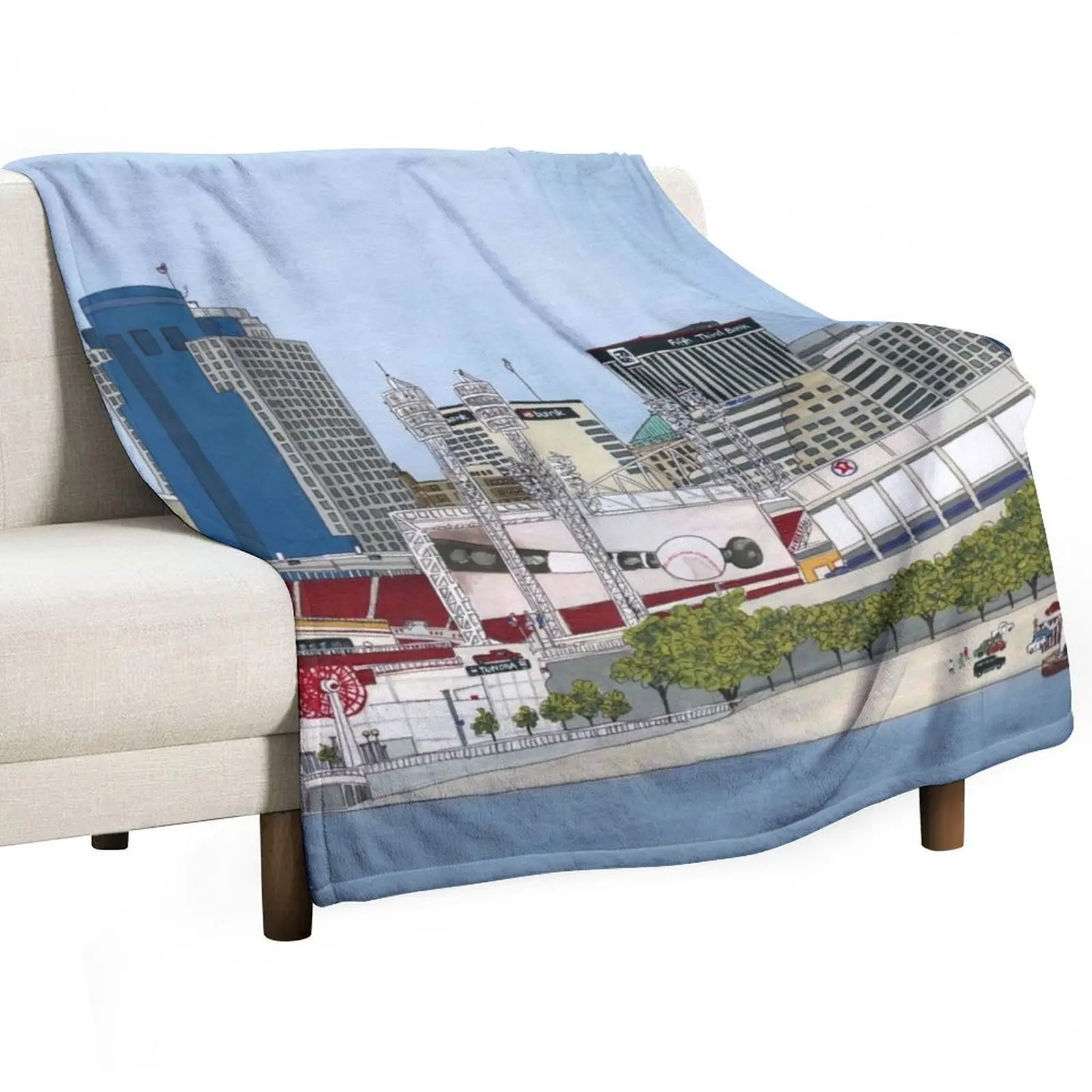 Cincinnati Scene Throw Blanket Extra Large Throw Hair Camping Blankets