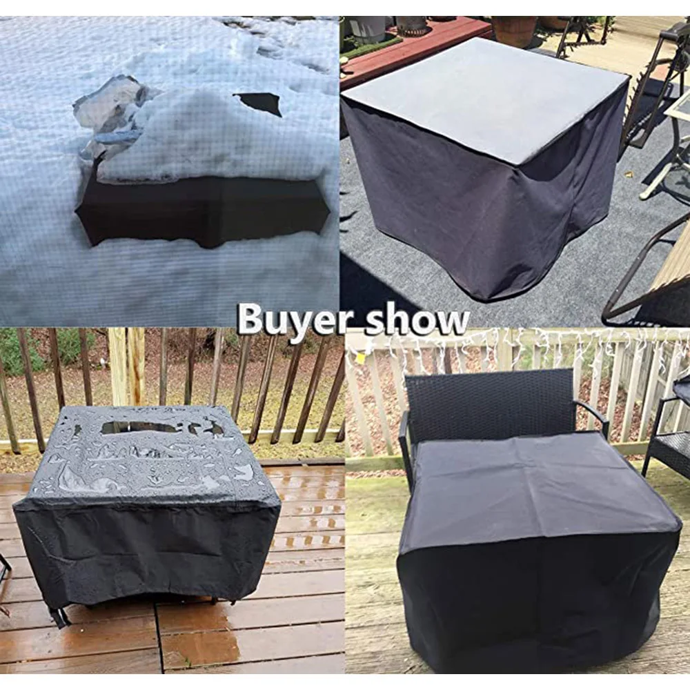 18 Size Fire Pit Cover, Firepit Cover Square Waterproof Fireplace Fire Pit Column Covers Outdoor Furniture Cover