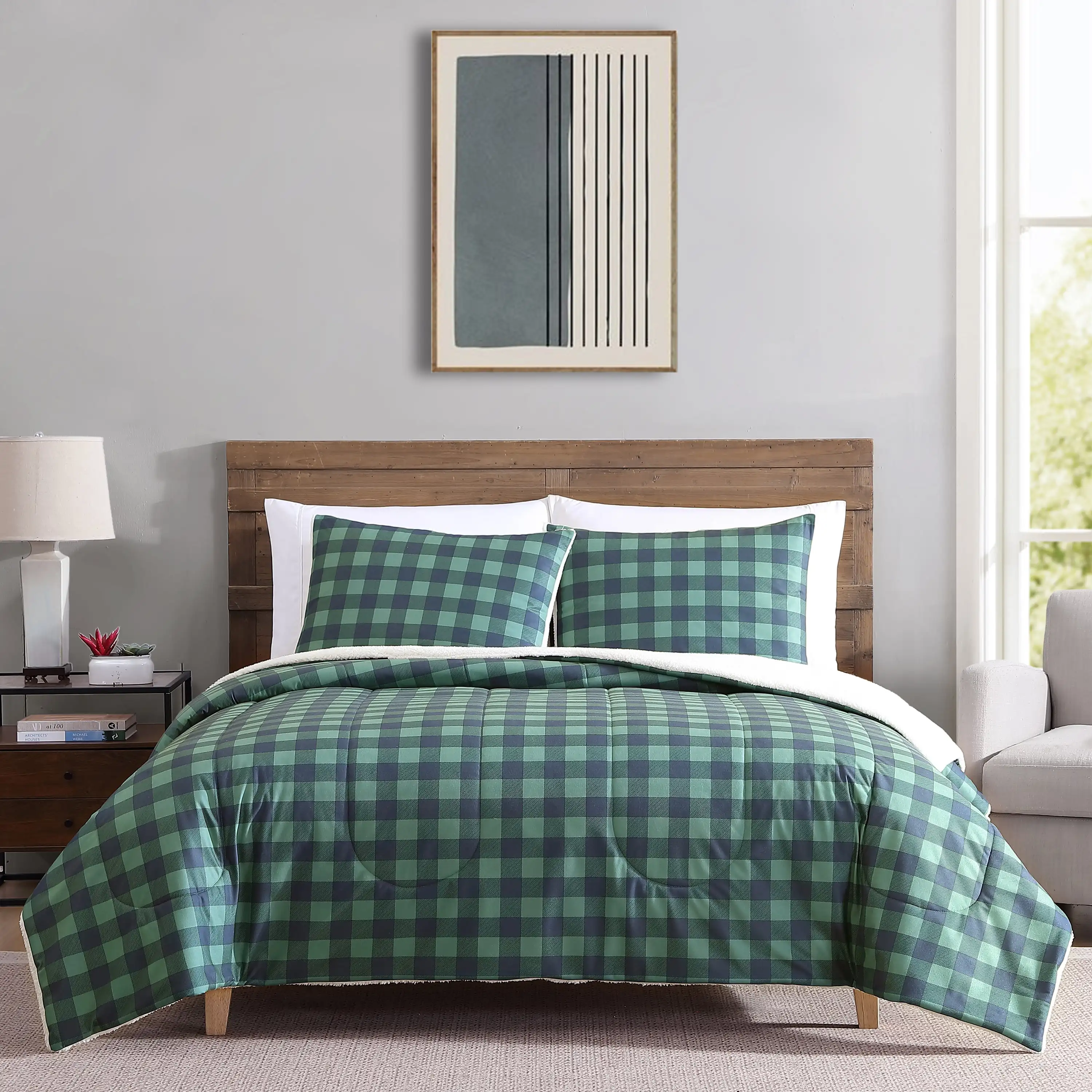 

3-Piece Adult Comforter Set, Buffalo Check, King