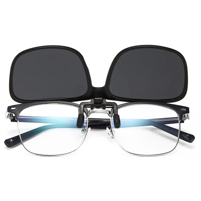 Sunglasses Clip for Men and Women Flip Up Polarized Sun Glasses Driving Night Vision Clip-on Style Fishing Cycling Eyewears