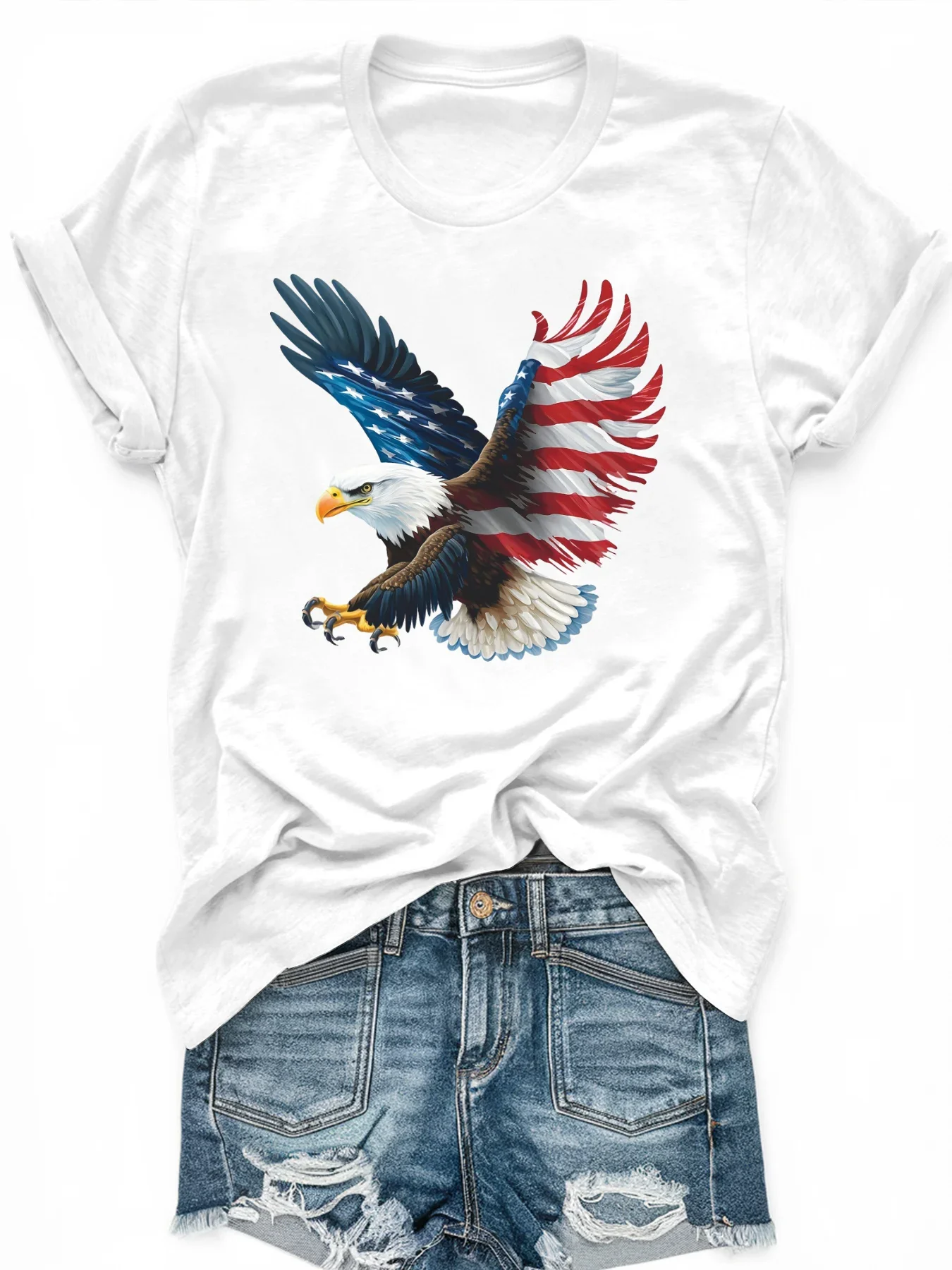 Camiseta de manga corta estampada de talla grande para muj holgada e informal suave cómoda y transpirab deportes al aire