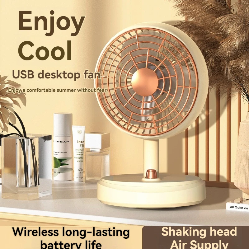 Strong Wind Home Shake Head Table Fan Desktop Fan Outdoor Portable Office Silent Blowing Fan Office Dormitory Student Bedroom