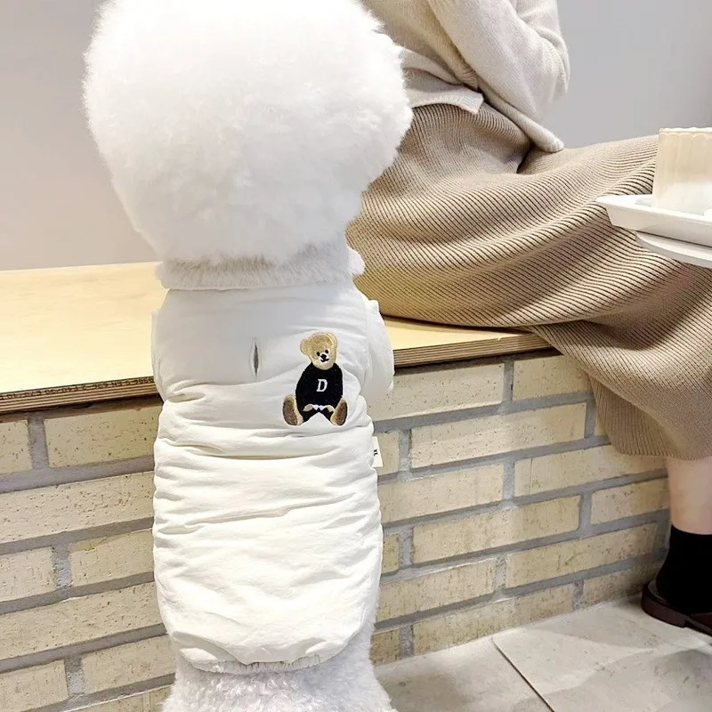 Mode Hund Unten Jacke Winter Warme Hund Kleidung Bär Druck Welpen Jacke Nette Weiche Katze Mantel Haustier Kostüme Französisch Bulldog Kleidung – Detail 17