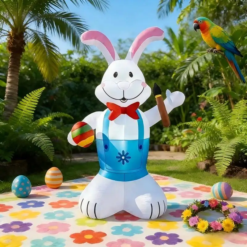 

Надувной пасхальный кролик-принтер 6 футов с LED-подсветкой, светящийся, для двора, праздничный декор