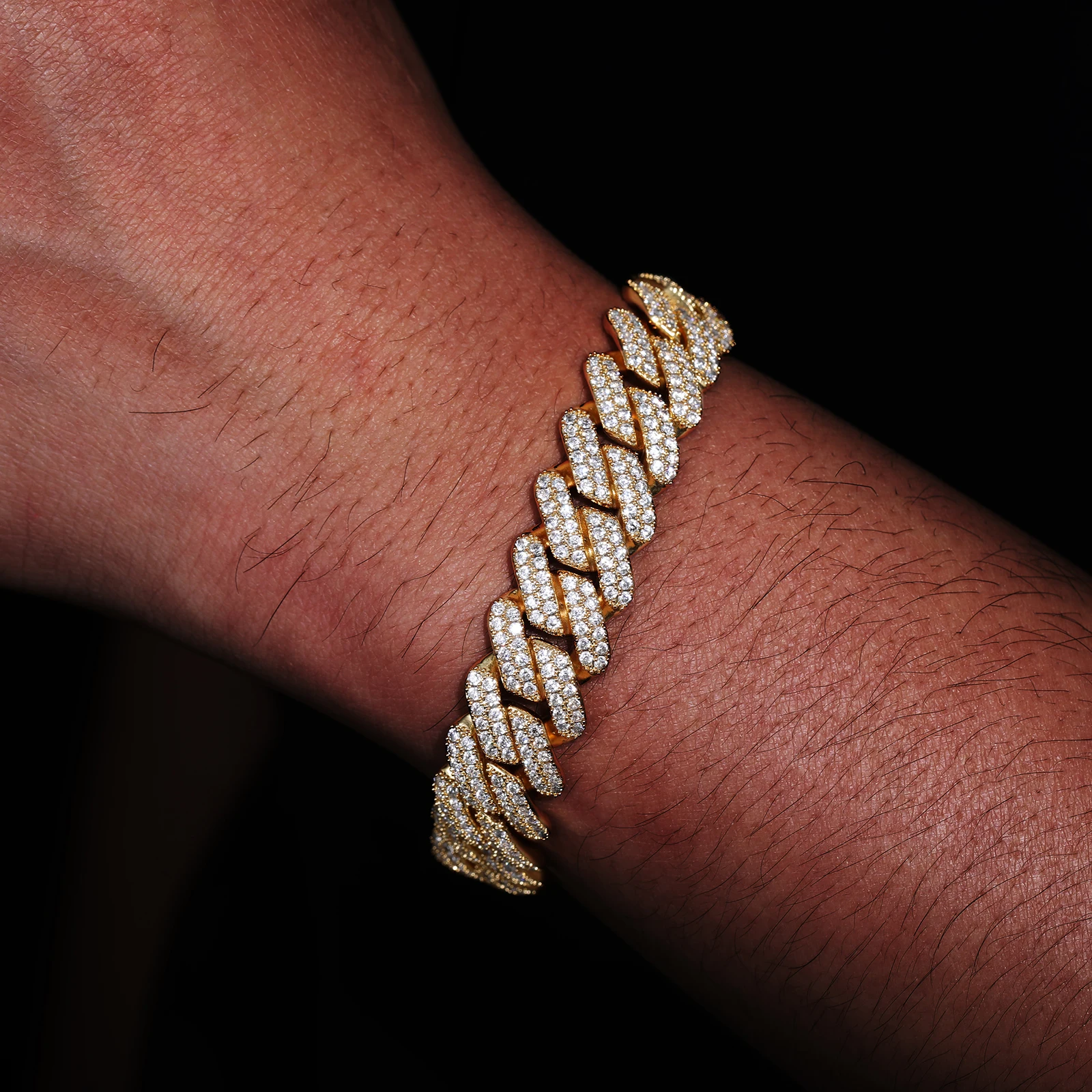 

14mm Miami Cuban Chain Iced Out mit CZ Diamanten – Hip Hop Herren Schmuck, Messing Rapper Armband & Kette