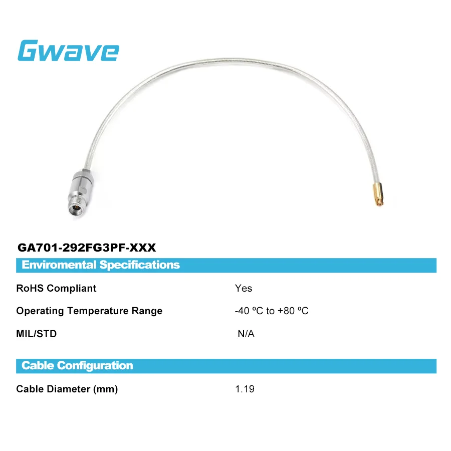 2.92mm Female To G3PO (SMPS) Semi-flexible Coax Communication Cable Series 047 DC-40GHz