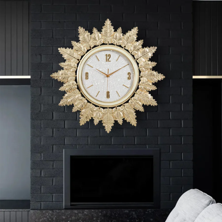 Luxury Living Room Wall Clock Decoration Quartz Wall Clock Home Elegant Gift Art Number Gold Round Modern Unique Saat Wall Decor