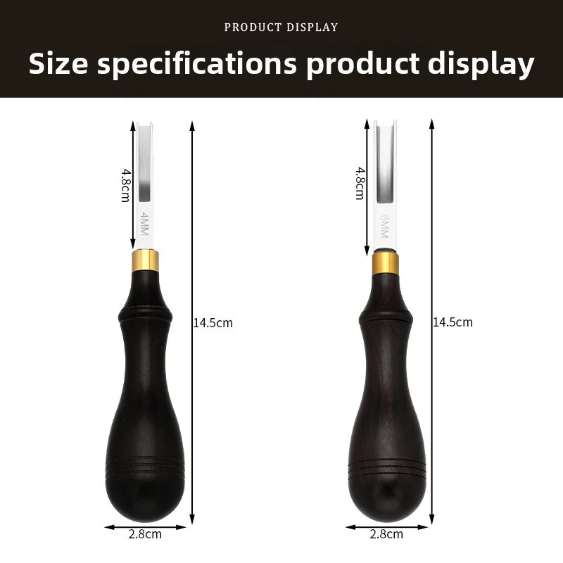 Ebony Wood Edge Skiver Leather Beveler Shaving Tool DIY Craft Trimming