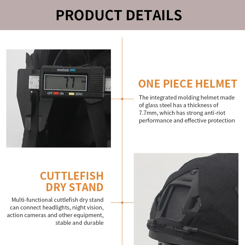 FAST Helmet Airsoft MH Fiberglass Helmet New Thickened Outdoor actual Bulletproof Air Gun Shooting CS Protective Equipment