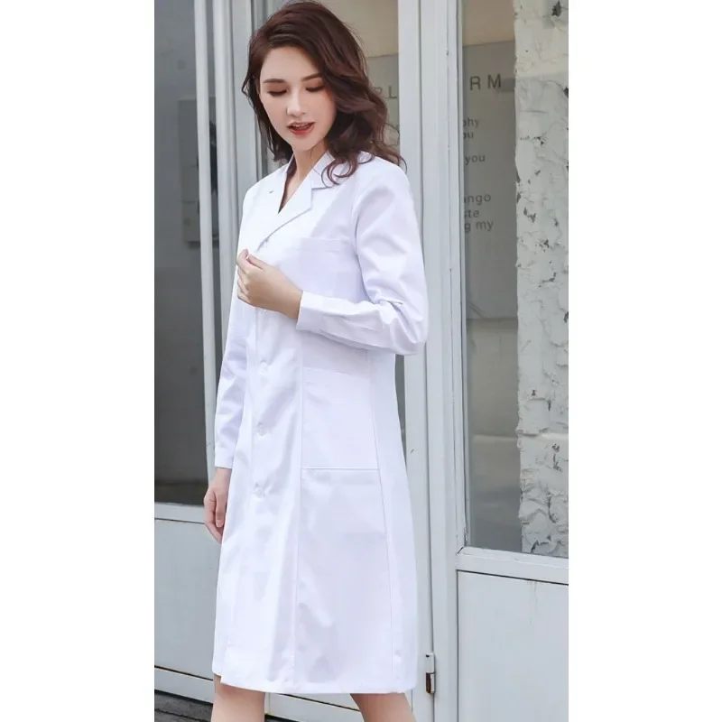 Doctor Lab Coat Laboratory College Chemistry Nurse Overalls White Coat Female Long-sleeved Doctor\'s Uniform Male Short-sleeved