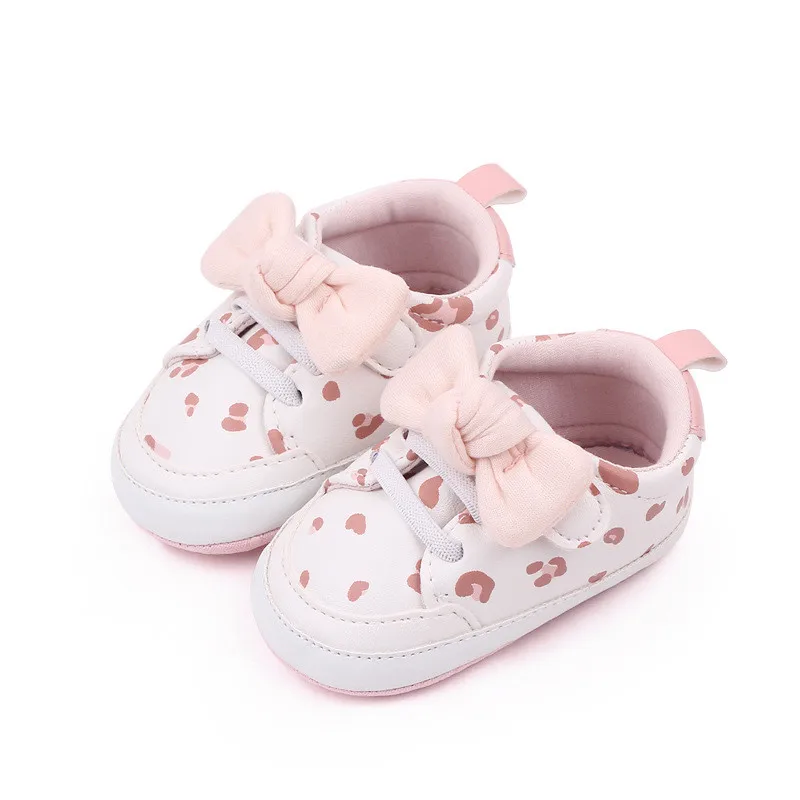 New Baby Shoes Cute Bowknot Infant PU First Walkers Soft Sole Anti-slip Toddlers Boys Girls Casual Shoes Sneakers