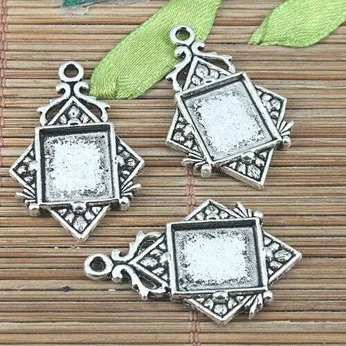 

10pcs 31.7*20.4mm hole 1.7mm INNER SIZE 10*12mm tibetan silver color rim squared shaped cabochon settings EF0989