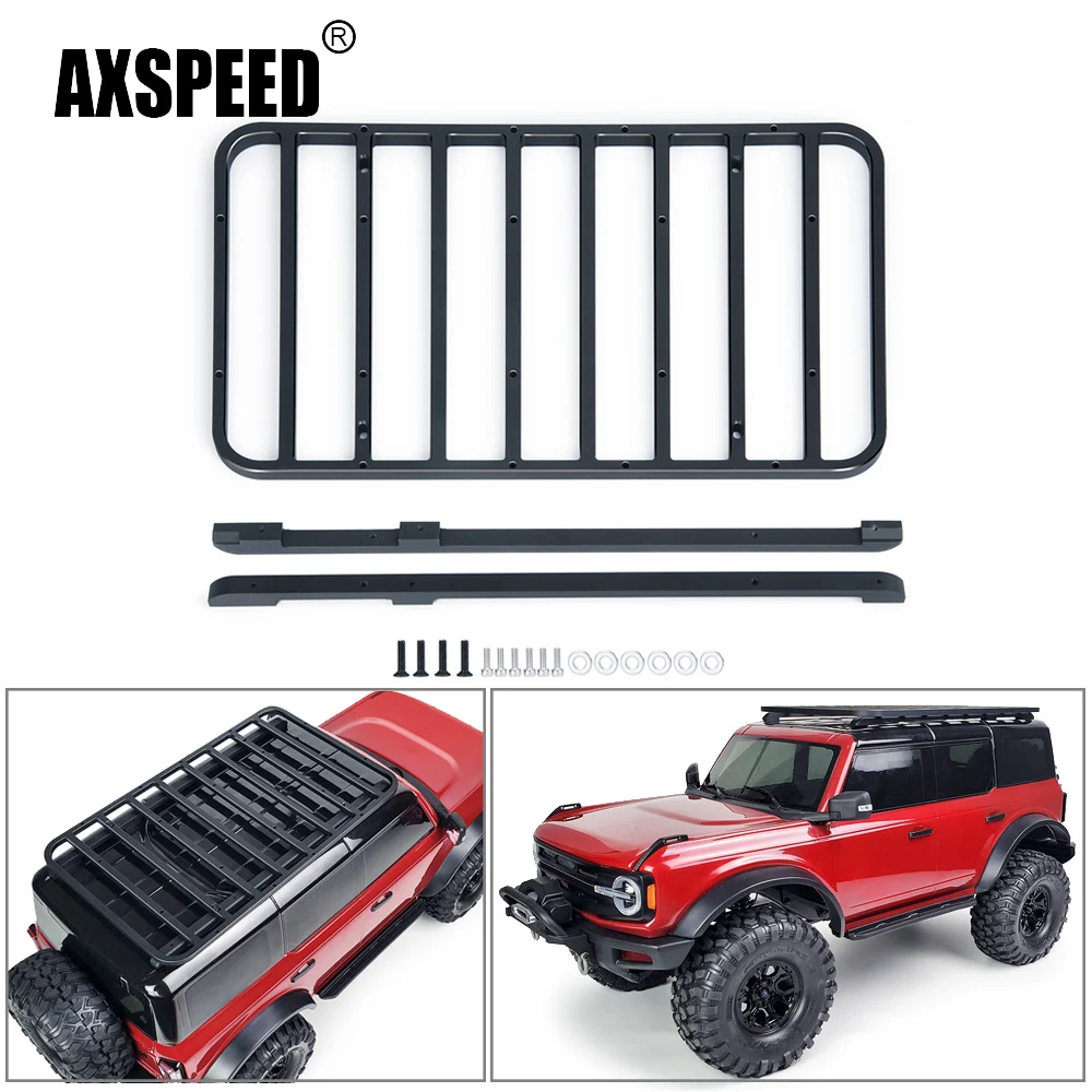 

AXSPEED Metal Alloy Roof Luggage Rack for TRX4 TRX-4 Bronco 1/10 RC Crawler Car Model Toy Decoration Parts Accessories