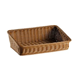 Handwoven Storage Basket Rattan Storage Wicker Baskets Bread Fruit Food Breakfast Display Box Handicrafts Home Decoration