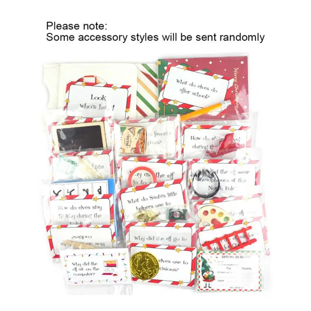 Countdown to Christmas Decorations Christmas Elf Kit 24 Days Countdown Adventure Prop Joke Presents Activities for Holiday Fun