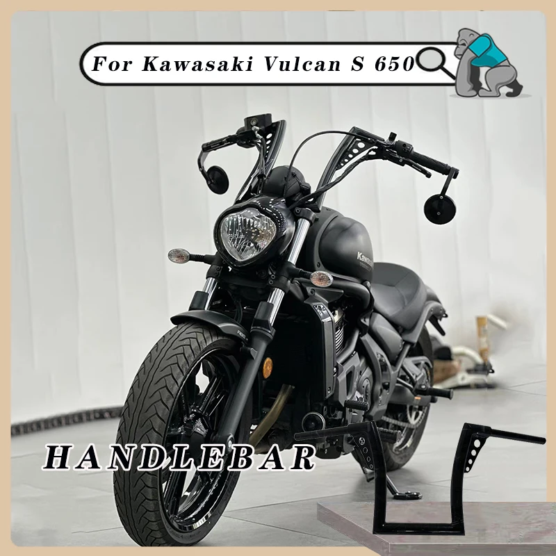 Motorcycle 22mm Thick Handle Ape Hanger Handlebar Compatible Modified Handlebars for Kawasaki Vulcan S 650 Vulcans 650 S650