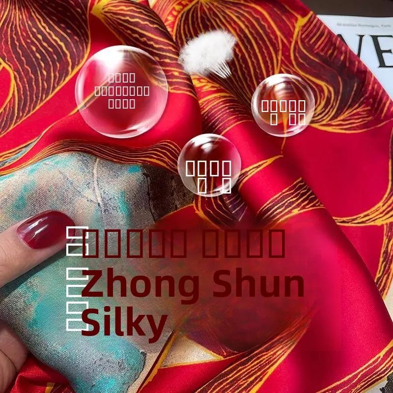 赤い大きなシルクスカーフ-レディース-ロングスカーフ-薄手-春秋兼用-ママのショール-38-女性の日ギフト