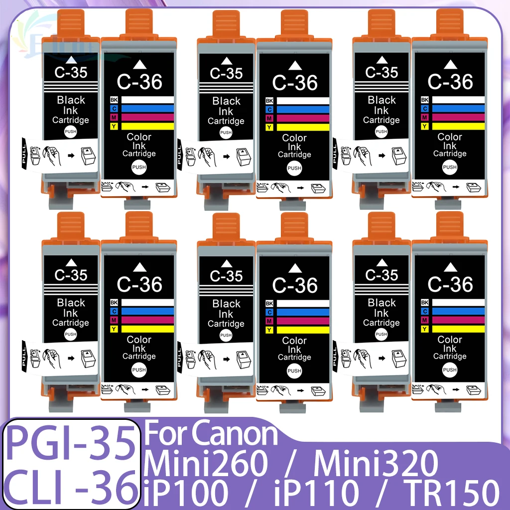 PGI-35 PGI35 CLI-36 CLI36 Ink Cartridge For Canon PGI-35 PGI35 Compatible For Canon iP100 iP110 TR150 Mini260 Mini320 Printer