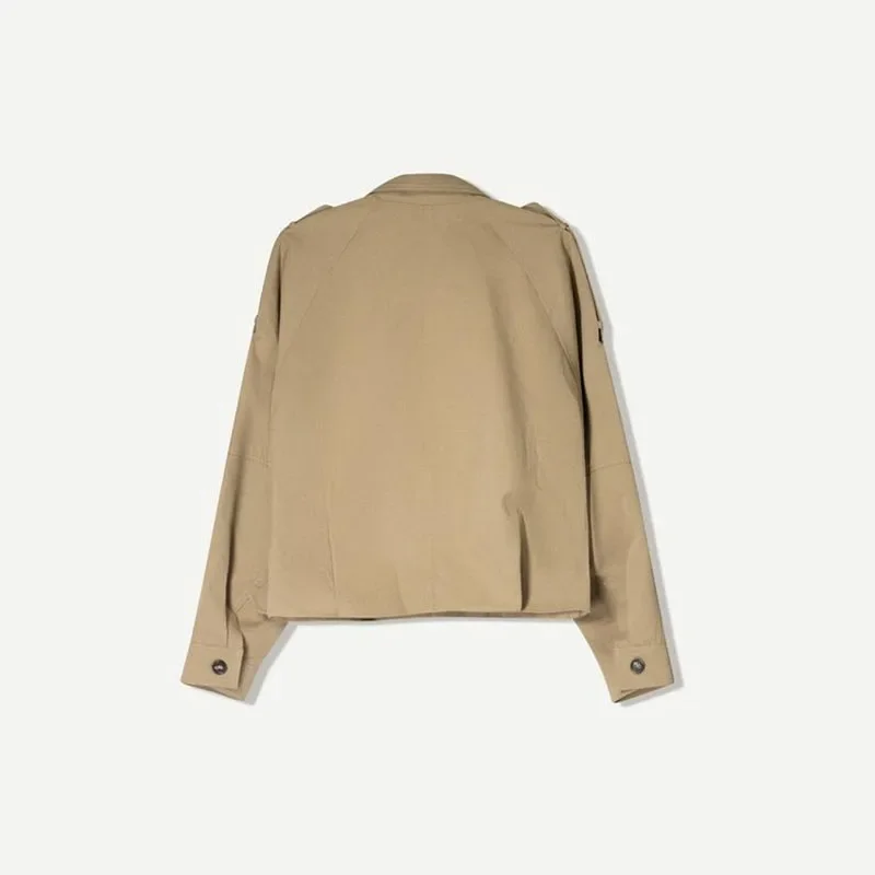 Chaqueta informal con cinturón liso para mujer, abrigos holgados con cremallera y manga larga con cuello vuelto para mujer, ropa de calle elegante para primavera 2025