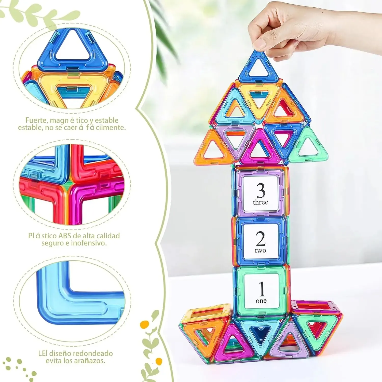 Magnetic Construction for Children 74 Pieces Magnetic Building Blocks Children Educational Games Gifts for Children