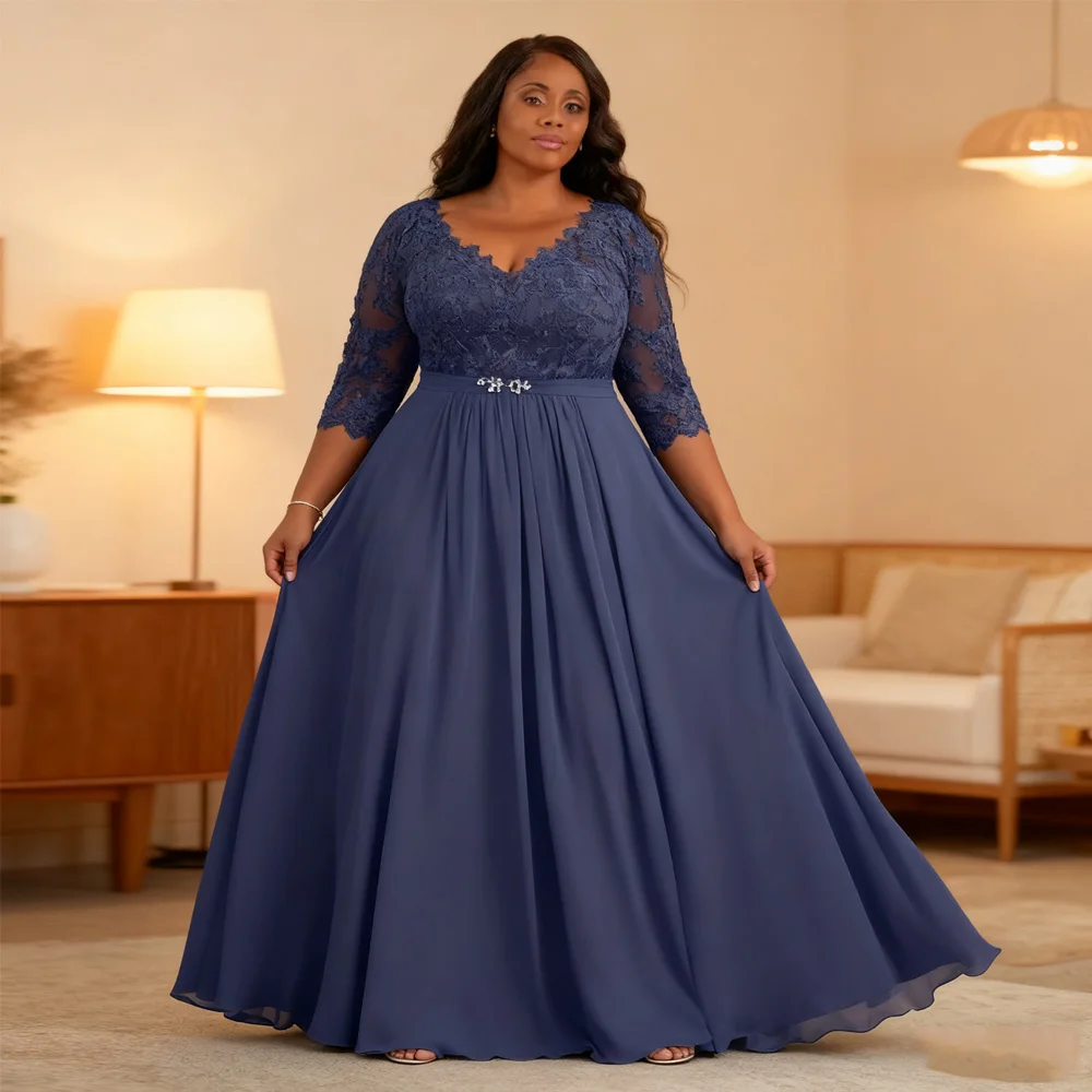 Plus Size Strapless Mother of Bride Dresses for Women 2025 Summer Chiffon Wedding Party Dresses with Lace New Robe De Soirée