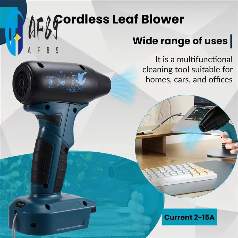 

AF89-Cordless Leaf Blower Electric Jobsite Air Blower For 18V Battery Brushless Handheld Portable Violent Turbo Fan