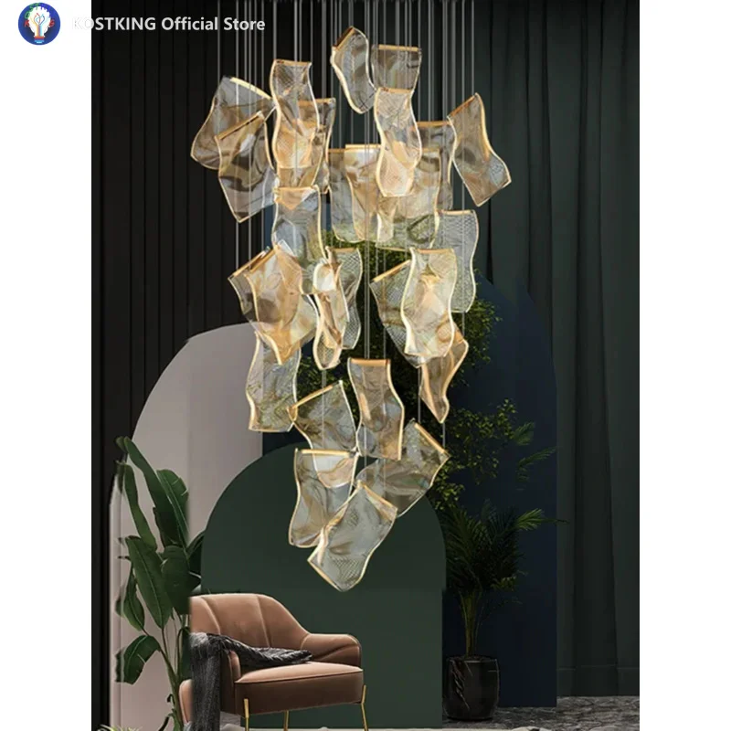 

Large Chandeliers Postmodern Luxury Villas Living Room Lights Creative Lighting Fixtures Stairs Artistic Lighting Decoration