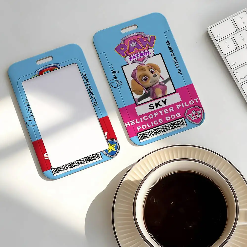 Anime P-PAW Patrol Card Holder Campus Students With Lanyard Work Cardcase Bus ID Gifts