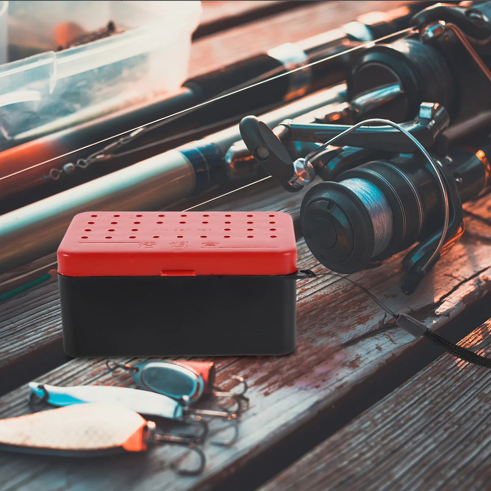

2 Pcs Fishing Red Worm Box Insulated Bait Container Bin Portable Tackle Boxes Buckets for Kit Storage