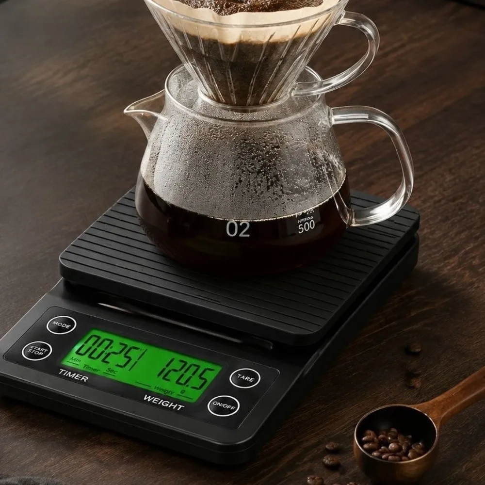 High Precision Drip Coffee Scale Digital Display Non-slip Electronic Scale LCD Display Battery-powered Kitchen Digital Scale