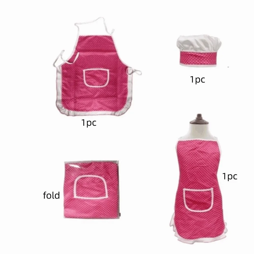 Houseware Set Chef Hat Kids Baking Apron Set Polyester Baking Apron Chef Role Play Toy Funny Children Chef Suit Play House