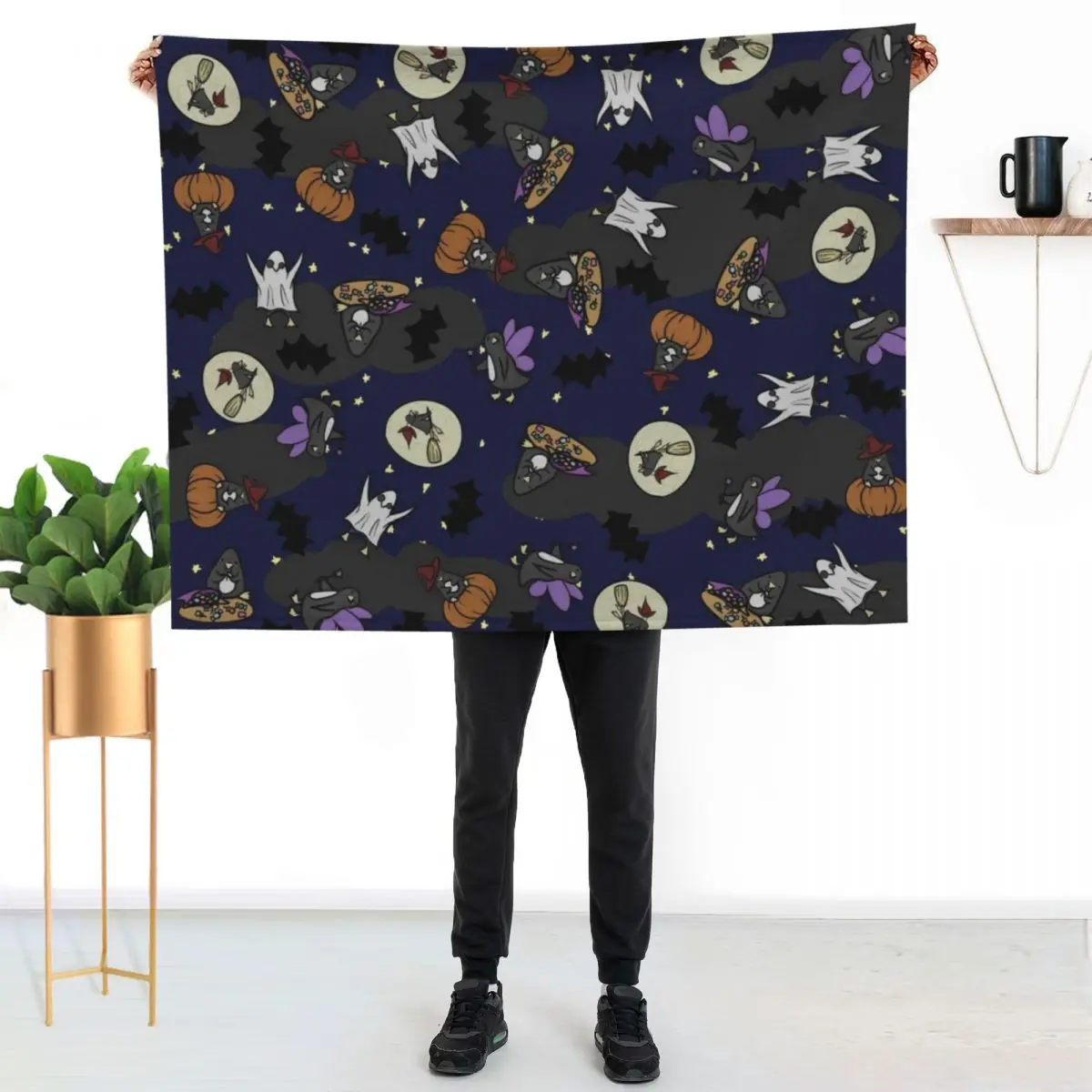 Spooky Penguin Chaos! Throw Blanket Summer Cool Breathable Blanket for Sleeping