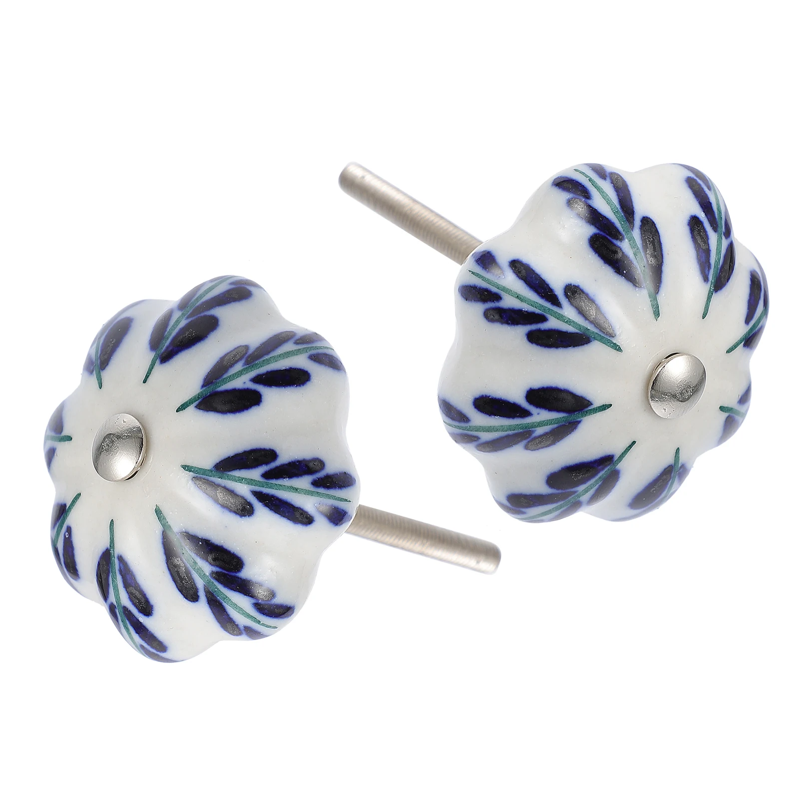 

2Pcs Durable Ceramic Door Knobs Flower Pattern Cabinet Handles Drawer Knobs Furniture Replacement Hardware Door Knob