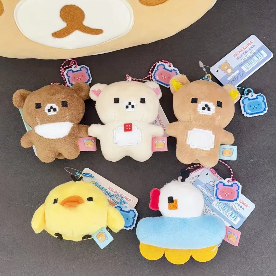 Rilakkuma Korilakkuma Chairoikoguma Miś Pixel Art Pluszowy Maskotka Brelok Zawieszka do Kluczy Uchwyt na Klucze Ozdoba do Torby Lalka Zabawka Prezent