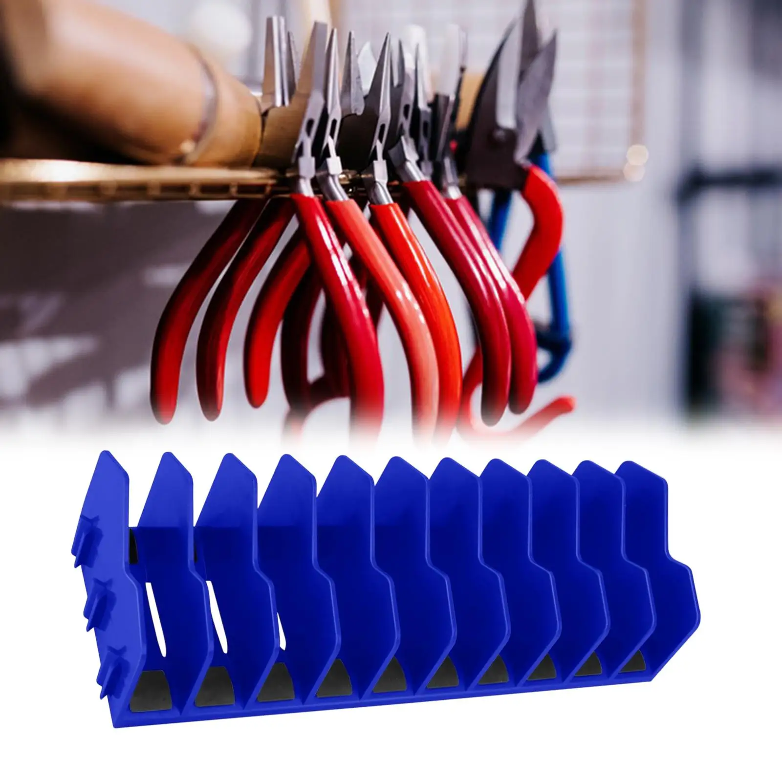 Plier Storage Rack Anti Slip Detachable Pliers Cutter Storage Rack  With 10 Slots Wrench Organizer for Garage and Workshop D