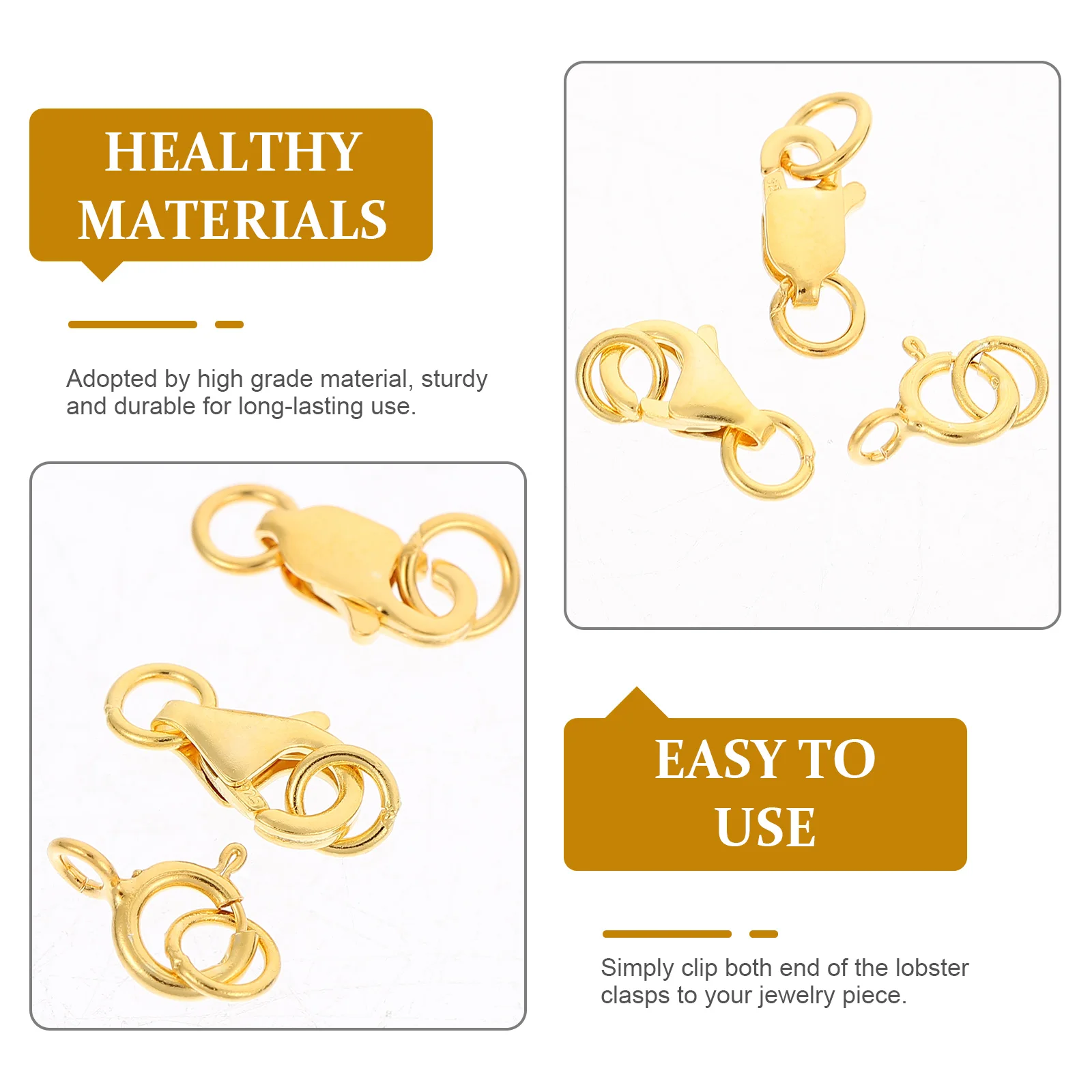 

3Pcs Jewelry Lobster Clasps DIY Necklace Buckles Durable Craft Connectors for Jewelry Making Bracelet Clasps Necklace Clasp