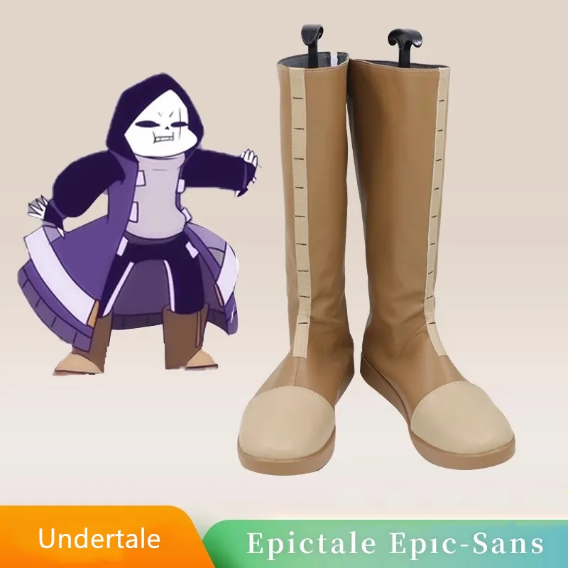 

Undertale Epictale Epic Sans King of Mugs Косплей Костюм Обувь Кожаная обувь ручной работы Сапоги