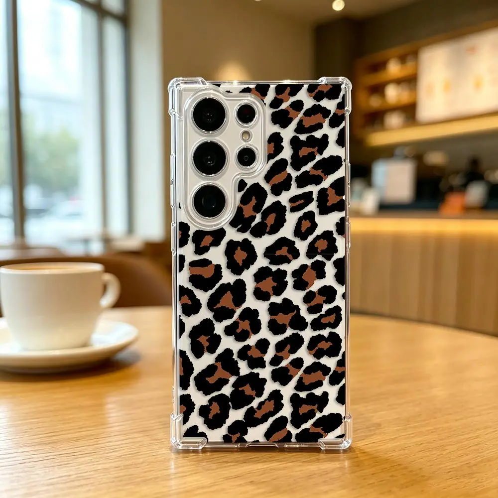 Leopard Zebra Print Clear Phone Case For Samsung A15 A16 A17 A23 A25 A26 A27 A32 A36 A37 A51 A52 A53 A54 A55 A56 A57 A73 Cover