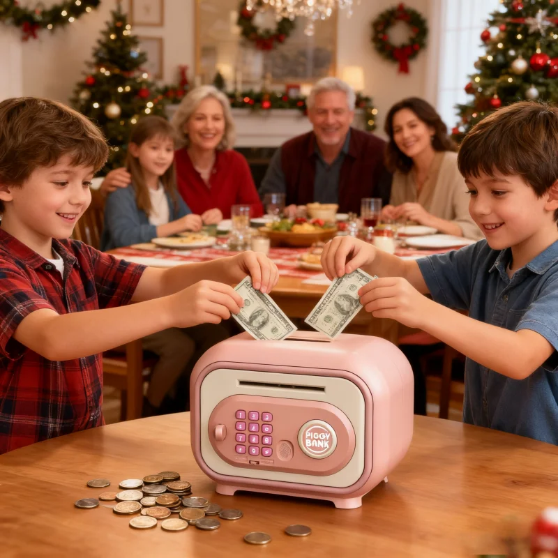 Elektronisches Geldautomat-Sparschwein für Kinder, Passwortgeschützt, Spardose, Münze, Bargeld, Puzzle-Spielzeug für Jungen und Mädchen