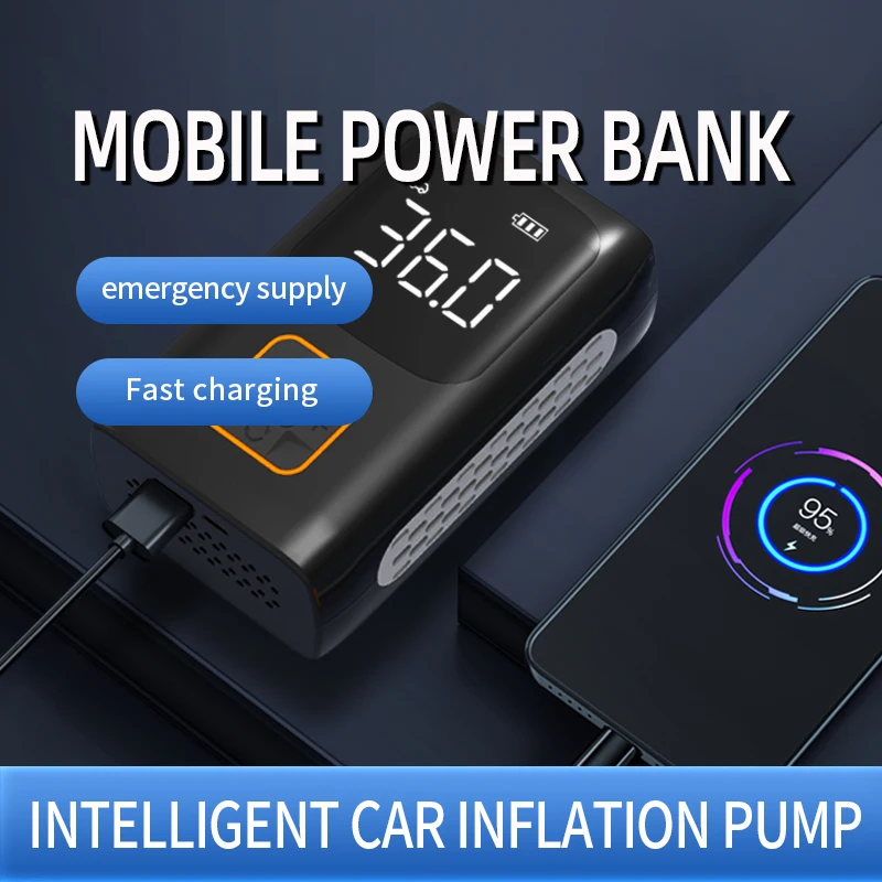 Xiaomi Portable Mini Car Inflation Pump Smart Digital Display Tire Inflator Multi-purpose  Air Compressor for Cars Motorcycle