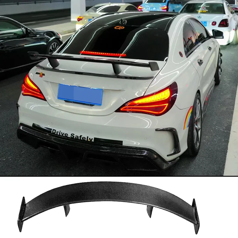 

For Mercedes Benz CLA Wing CLA45 W117 C117 100% Carbon Fiber Rear Trunk Lid rCLA180 CLA200 CLA250 CLA260 2013-2023 GT Spoiler