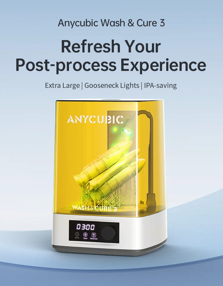 ANYCUBIC Wash&Cure 3/Wash&Cure 3 Plus for 3D Printer Washing and Curing Model 2-in-1 for Photon Mono 2/Mono M7 Pro