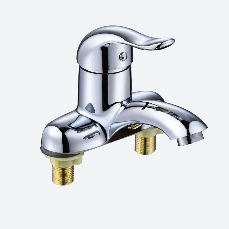 Bathroom Faucet Double-Hole Basin Hot and Cold Water Faucet for Toilet Kitchen Bathroom Plastic Steel Sink Mixer Tap