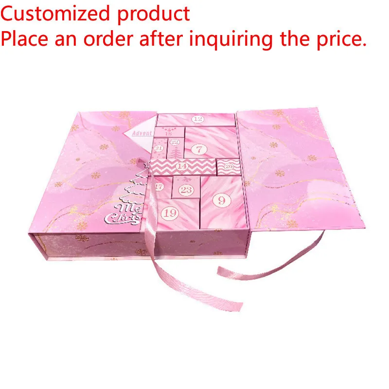 

2025.Custom Christmas Gift Box Festive Countdown Calendar Cosmetic Skincare Boutique 24 Days Christmas Advent Blind Box with Log