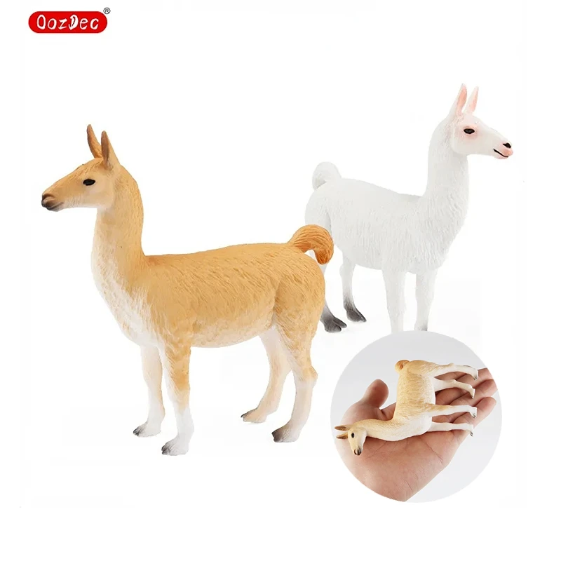 OozDec Farm Animals Simulation Alpaca Lamb Sheep Goat Model Action Figure Figurines PVC Miniature Educational Cute Toy For Kid