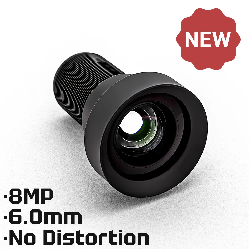 HD 8MP M12 Mount Lens 5.83mm No Distortion Aperture F1.6 Format 1/1.8